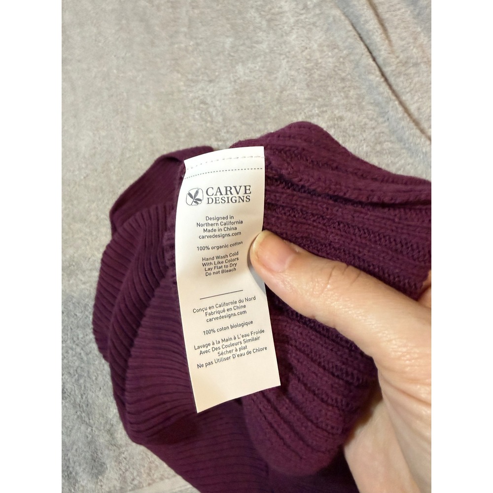 NEW Carve Design Size Small Micah Deep Dark Purple Tank Knit Sleeveless V-Neck - Picture 3 of 6